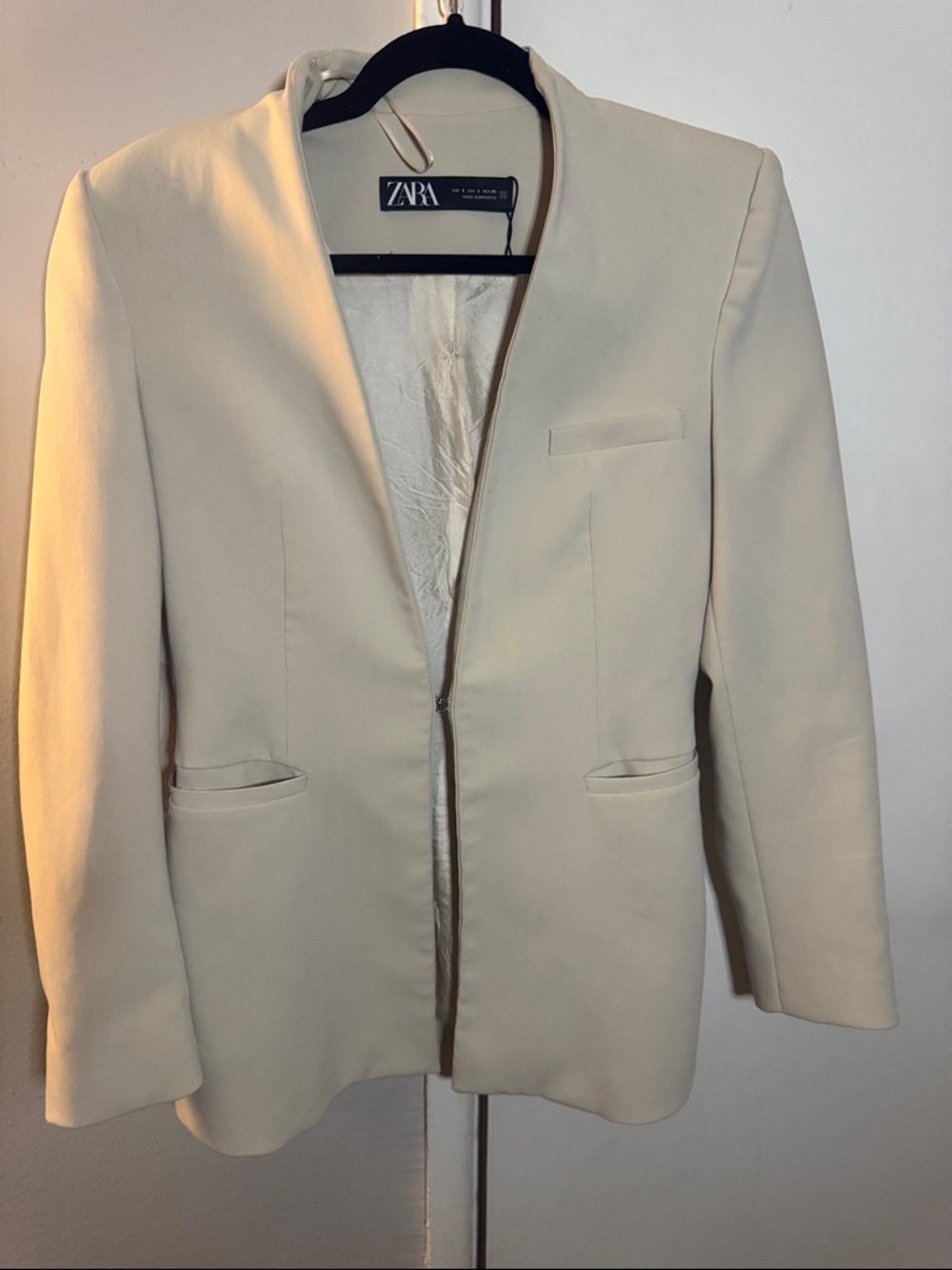 Zara Ivory Women's Tailored Blazer Jacket